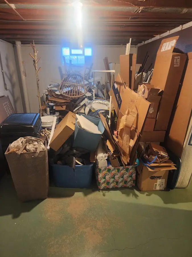 Roll-off dumpster container at job site for 6 Yard Dumpster Rental in Upper Arlington